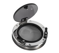 Xiuganpo Ventana Redonda de Ojo de Buey para Barco de 200 Mm, Ventana de Apertura de 180, Reemplazo de Claraboya con Malla y Vidrio Templado, Ideal para Yates, RV, Remolques y Vehículos de Camping