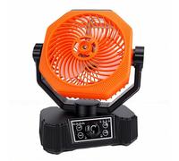 Xiuganpo Ventilador con Energía Solar, Movimiento Automático de la Cabeza, Ventiladores Portátiles de bajo Ruido para Acampar con Panel Solar, Luz LED, para Picnic, Barbacoa, Pesca