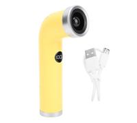 Xiuganpo Ventilador de Mano sin Aspas, Pantalla Digital Recargable, Batería de 100 Velocidades de 3000 MAh, con Barandilla de Rejilla Segura, para Viajes, Oficina, Hombres (YELLOW)
