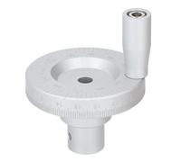 Xiuganpo Volante de Precisión de 8 Mm para Torno, Aleación de Aluminio de Aviación con 200 Escalas de y 360 Escalas Frontales para Fresadora y Torno Industrial, Volante Manual Compacto de 125 Mm con