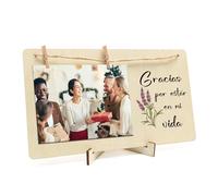 XiuGlimpse Cornice Foto In Legno Personalizzata, Regalo Gracias Por Ayudarme A Crecer, Detalle Agradecimiento Para Padres Abuelos Profesores, Ideal Para Graduación Y Regalos Emocionales