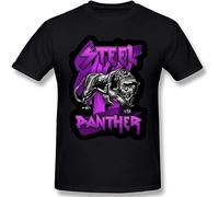 xiugoulovestory Steel Panther - Camiseta de manga corta para hombre, cuello redondo, personalidad, moda, talla XS, Negro, XL