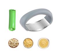 Xiujuers Prensa Ajos Acero Inoxidable, Prensador de Ajos con Pelador de Ajos, Prensa de Ajos Balancín de Acero Inoxidable, Picador de Ajos Manual, Garlic Crusher, Utensilio de Cocina