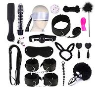 xiuJUNhoho - Juego de vendajes de cuero para parejas, juego de juguetes Negro