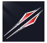 XIUKANGNB 2 Piezas Coche Emblema para Audi TT TTS TT RS RS3 RS4 RS5 RS6 RS7 RSQ3 RSQ8, 3D Pegatinas Laterales Carrocería Emblemas Calcomanía Decorativa Accesorios,C/Silver~Red
