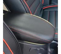 XIULANJIAYOU Reposabrazos Coche para Ford Escort 2015-2019, Almohadilla Consola Central de Cuero PU Apoyabrazos Funda Cojín Protector,Red Line