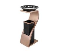 xiuling4568 Bote de basura de acero inoxidable, cubo de basura de metal comercial for interiores y exteriores con cenicero, contenedor de residuos de 22x28x74 cm Outdoor Dustbins(Rose gold)