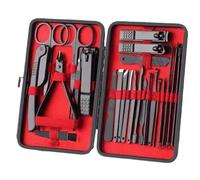 xiuling4568 Juego de cortaúñas Negro Juego Completo de cortaúñas for Hombres Caja de Agujas for acné Ranura for uñas Cuchillo de pedicura Especial Herramientas for Uso doméstico(Red,24PCS)