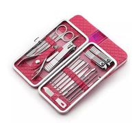 xiuling4568 Juego de cortaúñas y Cuchillo for pedicura, cortaúñas for el hogar, alicates, Juego de Herramientas de manicura for Adultos, Cuidado Personal(Red)