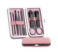 xiuling4568 Juego de Tijeras de uñas de Acero Inoxidable for el hogar, cortaúñas Especiales for Hombres y Mujeres, Herramientas de Belleza for manicura, 8 Piezas, portátil for el hogar(Pink)