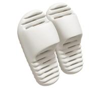 xiuling4568 Pantuflas ahuecadas para interiores, baño cueva, ducha, antideslizante y antigoteo, verano, secado rápido, color blanco, 36-37