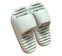xiuling4568 Pantuflas ahuecadas para interiores, baño cueva, ducha, antideslizante y antigoteo, verano, secado rápido, color verde, 40-41