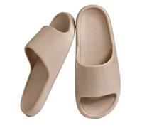 xiuling4568 Pantuflas de moda para mujer, pantuflas de verano, planas, ligeras, EVA, casa, baño, cómodas, masajes, parejas, deslizadores de interior, zapatos de ducha Chaussons(Caqui, 40-41)