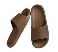 xiuling4568 Pantuflas de moda para mujer, pantuflas de verano, planas, ligeras, EVA, casa, baño, cómodas, masajes, parejas, deslizadores de interior, zapatos de ducha Chaussons (café, 42-43)