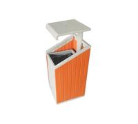 xiuling4568 Papelera comercial grande, 2 paneles de madera de plástico y cubo interior extraíble, papelera de reciclaje for exteriores con tapa superior Outdoor Dustbins