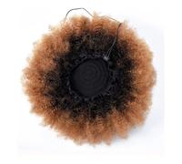 xiuling4568 Peluca de cabello humano afro de 10 pulgadas con cordón para mujer negra con cordón rizado y cola de caballo suave y liso (T1B/30)
