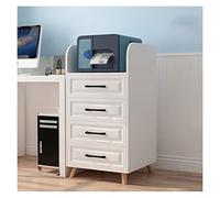 xiuling4568 Soporte para impresora de madera, color blanco, gran capacidad de almacenamiento, 4 cajones, archivador de madera para mini soporte de impresora para la oficina en casa, mesa de impresión