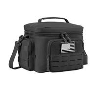 XIUsheUA Bolsa de Almuerzo for Hombres, lonchera Resistente al Aire Libre, Bolsa térmica Aislante a Prueba de Fugas for Trabajo, Comida, Camping, Picnic para Comida para Llevar, Restaurante(Black)