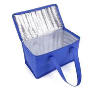 XIUsheUA Bolsa de Picnic con Almacenamiento de Utensilios de Cocina, Bolsa térmica for Alimentos, Paquete de Hielo Aislante para Comida para Llevar, Restaurante(Blue 28x14x17cm)