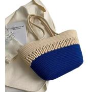 XIUsheUA Kits de Tejido, Bolso de Playa de Tela Caqui, Gran Capacidad, Hecho a Mano, Paja, Bolsa de Ocio for Vacaciones de Verano, Bolsos de Mujer, Bolsas de Compras para Playa, Excursiones(E)