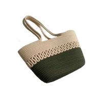 XIUsheUA Kits de Tejido, Bolso de Playa de Tela Caqui, Gran Capacidad, Hecho a Mano, Paja, Bolsa de Ocio for Vacaciones de Verano, Bolsos de Mujer, Bolsas de Compras para Playa, Excursiones(D)