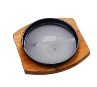 XIUsheUA Placa de hierro para filetes Plato redondo de hierro for el hogar, plato for barbacoa coreana, for filete frito, for parrilla Teppanyaki fundido antiadherente(22x H2cm)