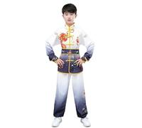 XIUsheUA Ropa Tradicional de Tai Chi Kung Fu, Conjunto Informal for niño, Wushu, Mujeres, Hombres, actuación, Traje Tang for niña para Tai Chi, Artes Marciales(Long Black,160)