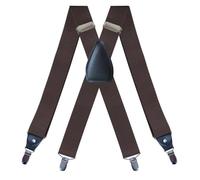 XIUsheUA Tirantes Hombre Tirantes elásticos ajustables for hombre, resistentes, de 3,5 cm, con espalda en X y 4 clips, for pantalones para el Trabajo y Vestimenta Elegante(Chocolate)