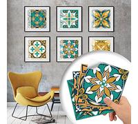 XIUWOUG 20pcs Azulejos Adhesivos Cocina 20x20 cm - cenefas adhesivas baño, suelo vinilo autoadhesivo, Adhesivo de pared, PVC Impermeable Pegatinas de Baldosas,20x20cm,B