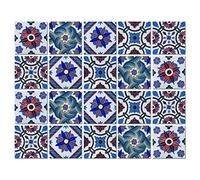 XIUWOUG Azulejos Adhesivos Cocina de Baño y Cocina, Suelo vinilico - Decoración de Pared Adhesivo de PVC Impermeable Azulejos de Cemento, Pavimentos, Multicolor,J,20x20cm