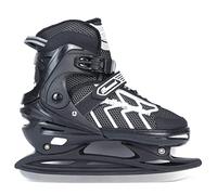XIUWOUG Patines De Hielo Ajustables para Adultos, Mujeres, Hombres, Patines De Hielo con Sistema De Cordones Rápidos Y Hebilla De Bloqueo De Empuje para Una Sujeción Segura,Cenizas Negro,L39_42