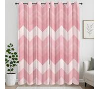 XIUWOUG Tenda Motivo Ondulato Rosa, Tende per Camera da Letto, Tende Termiche Oscuranti con Occhielli per Finestre, Decorazione per Soggiorno, Tenda Opache, Set da 2 Pezzi,P,140x250H cm (2 Panels)