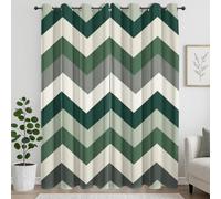 XIUWOUG Tende Motivo Ondulato Verde, Tende Oscuranti Termiche per Camera dei Bambini, Tenda Termica Isolante con Motivo per Camera da Letto e Soggiorno, Decorazione,Q,225x240H cm (2 Panels)