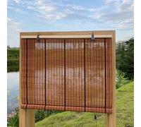 XiuXiu persianas de bambú Estor Bambu Cortinas Bambu Enrollable Exterior Filtro de luz, Interiores y Exteriores, Patio,Pardo 61 x 211 cm
