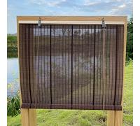 XiuXiu persianas de bambú Estor Bambu Cortinas Bambu Enrollable Exterior Filtro de luz, Interiores y Exteriores, Patio,Marrón 71 x 122 cm