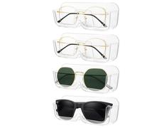 Xiuyer 4 Piezas Organizador Gafas,Organizador de Gafas de Sol Montaje en Pared Soporte Gafas No Requiere Perforación con 8 Parches para Guardar Gafas Gafas de Sol Soporte para Anteojos (Transparente)