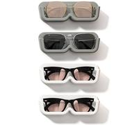 Xiuyer 4 Piezas Organizador Gafas,Organizador de Gafas de Sol Montaje en Pared Soporte Gafas No Requiere Perforación con 8 Parches para Guardar Gafas Gafas de Sol Soporte para Anteojos (Gris)