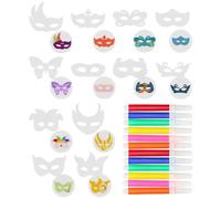 Xiuyer Máscara Blanca para Pintar, 12 Piezas Máscaras Animales en Cartulina Blanco para Colorear Niños Masks con Cuerdas Elásticas para DIY Decorar Fiesta Cumpleaños Regalo