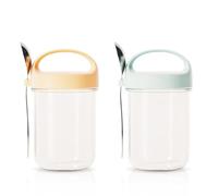 Xiuyer Mason Jars, 2 Piezas 430ml Overnight Oats Jar, Tarros Cristal Conservas, Overnight Oats Contenitore, Tarros de Cristal con Tapa y Cuchara, para Avena, Yogurt, Fruta