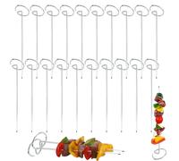Xiuyer Pinchos Barbacoa, 40 Piezas 9.5cm Brochetas Barbacoa, Espetos de Acero Inoxidable, Brochetas Verticales para Barbacoa, Brochetas de Metal para Barbacoa, Pinchos para Barbacoa Reutilizables