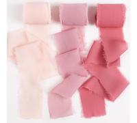 Xiuyong - Juego de 3 rollos de cinta de gasa (serie rosa), para embalaje de flores, para ramos, regalos de boda, rollos de cinta de gasa para manualidades