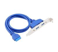 xiwai 2 puertos USB 3.0 Hub hembra panel trasero a placa base de 20 pines Cable conector de 50 cm con soporte PCI
