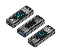 xiwai 3 Unidades/Lote Adaptador de Carga rápida USB-C Hembra a USB Tipo A Hembra Datos Corriente Voltaje Pantalla LED Inteligente Monitoreo Pantalla Detector Probador