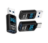 xiwai 3 unids/lote Adaptador Tipo C con Smart LED Pantalla Digital 10Gbps USB-C a USB3.2 Tipo-A PD 36W Carga Rápida Monitorización Display Tester Detector