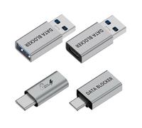 xiwai 4 Piezas/Lote USB 3.1 Bloqueador de Datos Tipo-A Macho Hembra a USB-C Macho Hembra contra el Secuestro de Datos Eliminación de Rechazo de Datos Proteger el Adaptador Solo para Carga de Energía