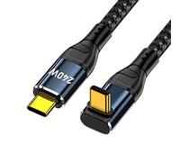 xiwai 48V 5A USB-C Cable cargador 0.5M Tipo-C Admite 100W Carga 48Gbps Cable de datos Perfecto para computadora portátil Tablet Teléfono Arriba Abajo en ángulo 90 grados