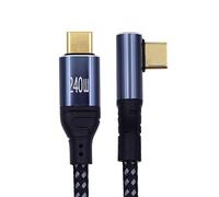 xiwai 48V 5A USB-C Cable cargador 2M Tipo-C Admite 100W Carga 48Gbps Cable de datos Perfecto para computadora portátil Tableta Teléfono Perfil bajo en ángulo 90 grados
