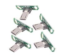 xiwai 5 Conectores Macho Micro USB 2.0 Largos, OEM, 13 mm de Longitud, para Bricolaje, con Montaje en Placa PCB, Tipo Soldadura