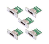 xiwai 5 conectores USB tipo C hembra para bricolaje, placa de PC OEM, 24 pines, USB 2.0, tipo pinout, tipo conector para reparación de piezas de repuesto