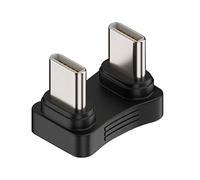 xiwai Adaptador de datos de alimentación con adaptador de datos de alimentación USB-C tipo C macho a macho en ángulo trasero de 480 Mbps para banco de energía, teléfono, portátil